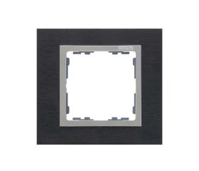 Marco para 1 elemento inox negro interior aluminio Simon 82 Nature