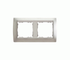Marco para 2 elementos aluminio mate interior aluminio Simon 82