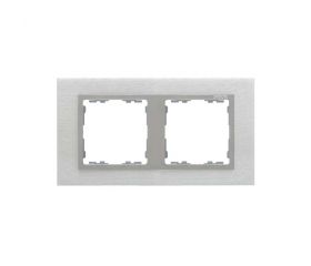Marco para 2 elementos inox mate interior aluminio Simon 82 Nature