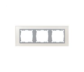 Marco para 3 elementos cristal plata interior aluminio Simon 82 Nature