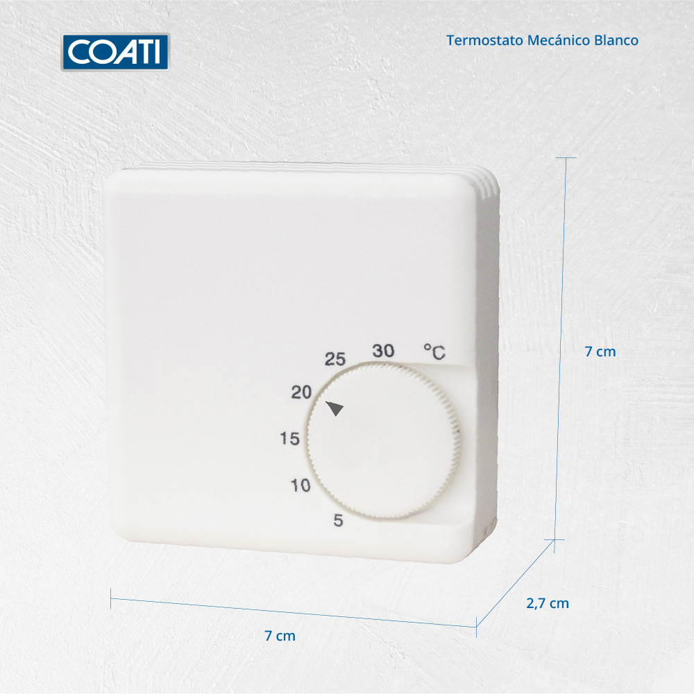 TERMOSTATO MECÁNICO PARA CALEFACCIÓN 10A 250V BLANCO Coati