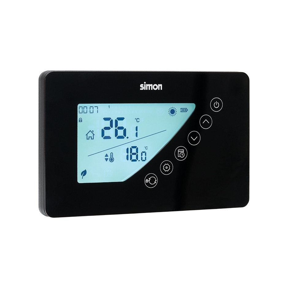 TERMOSTATO DIGITAL PROGRAMABLE SEMANAL NEGRO