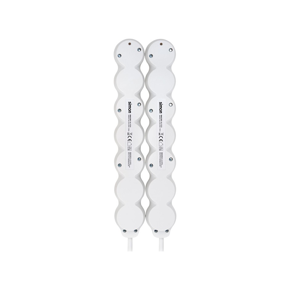 PACK 2U BASE 6 TOMAS TT INTERRUPTOR CABLE 1,5M 3G1.5 BLANCO