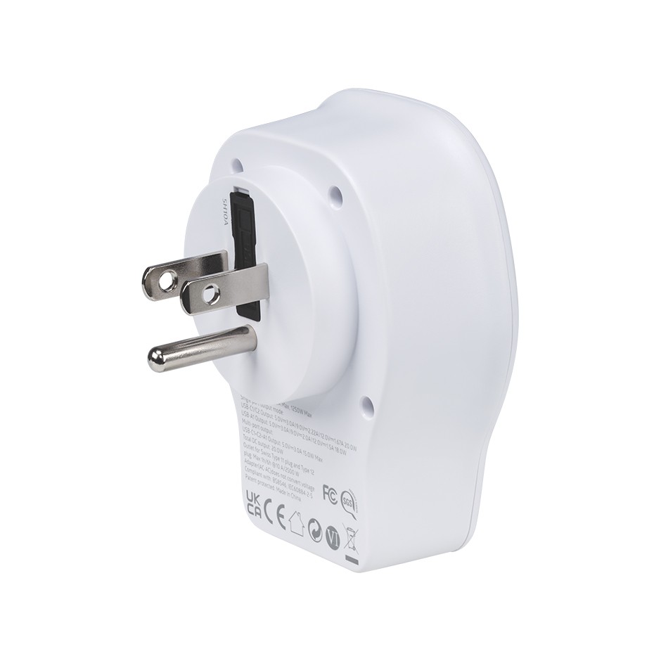 ADAPTADOR DE VIAJE UNIVERSAL PARA US USB A + 2 USB C 20W SIMON