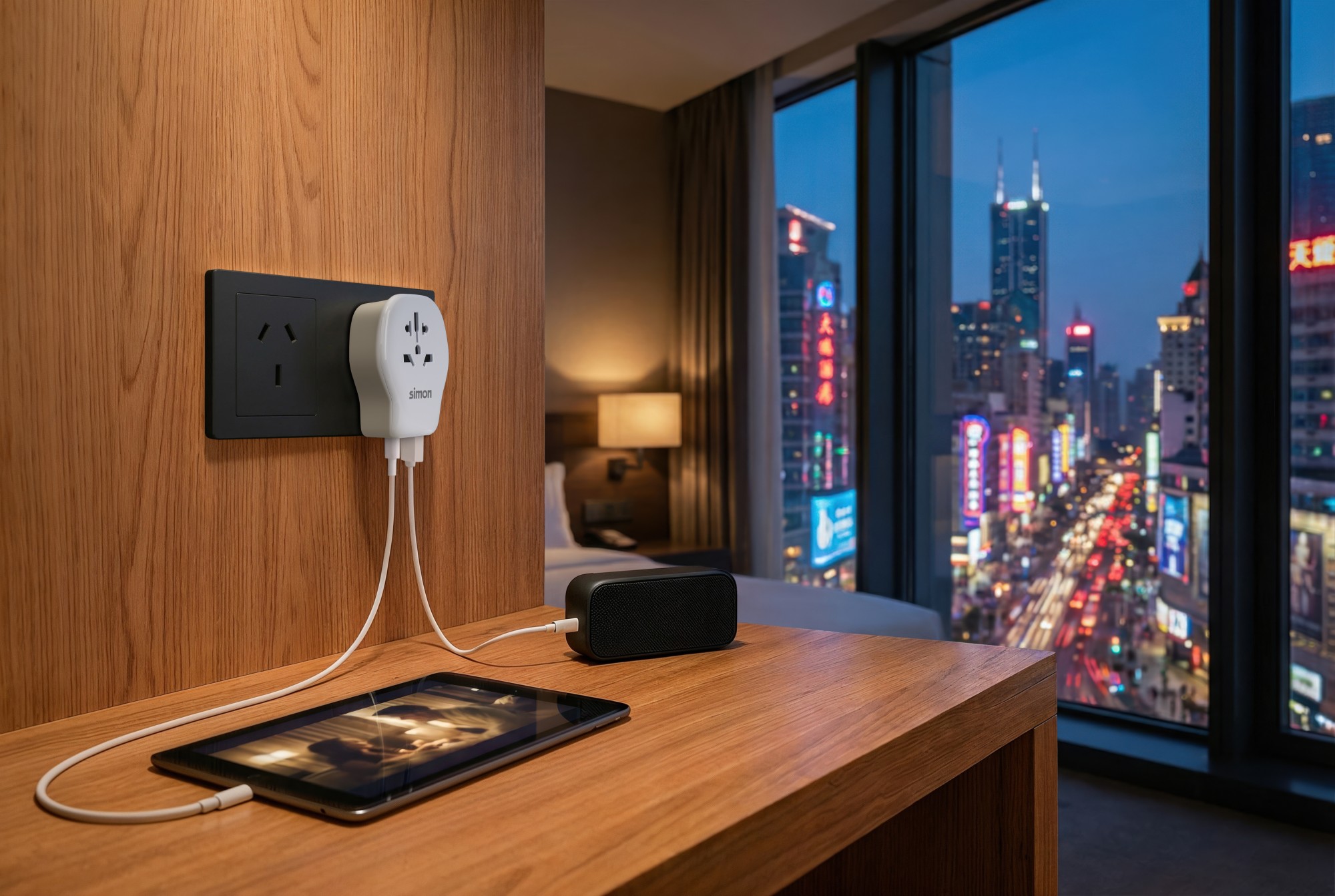 ADAPTADOR DE VIAJE UNIVERSAL PARA CHINA USB A + 2 USB C 20W SIMON