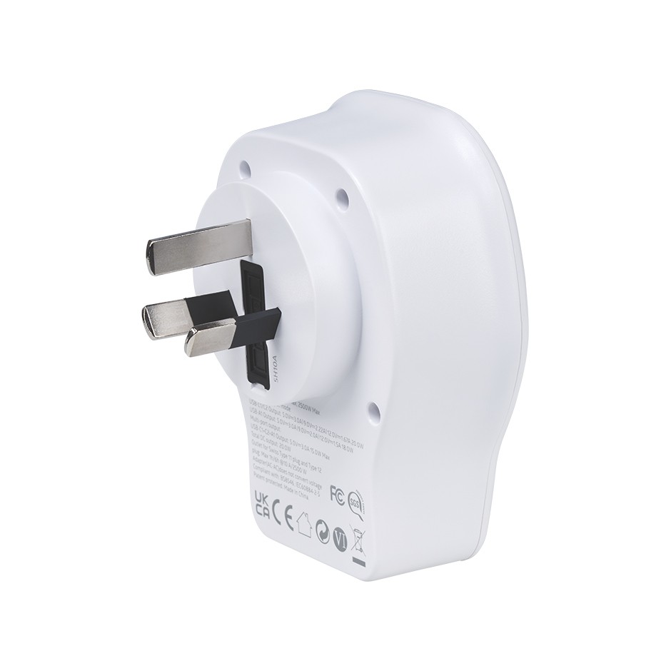 ADAPTADOR DE VIAJE UNIVERSAL PARA CHINA USB A + 2 USB C 20W SIMON