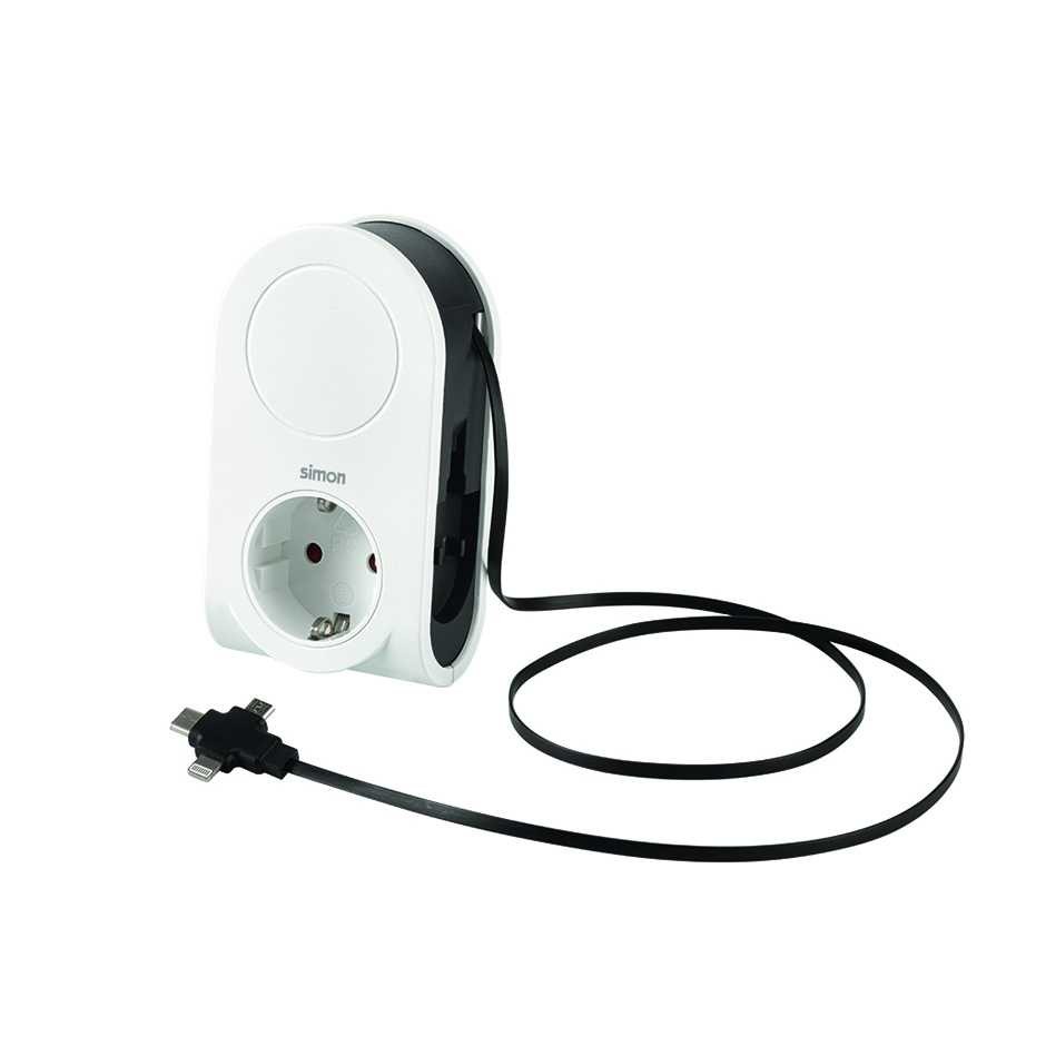 ADAPTADOR 3 CONECTORES USB + 1 USB A + 1 TOMA 16A 250V SIMON