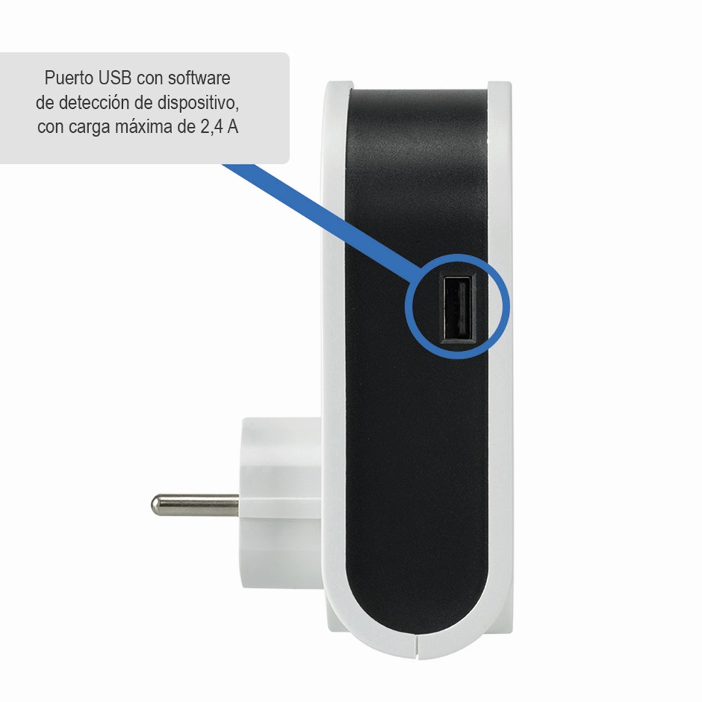 ADAPTADOR 3 CONECTORES USB + 1 USB A + 1 TOMA 16A 250V SIMON