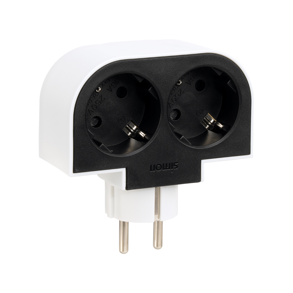 ADAPTADOR GIRATORIO 180 GRADOS PLUG III 2 TOMAS 16A 250V