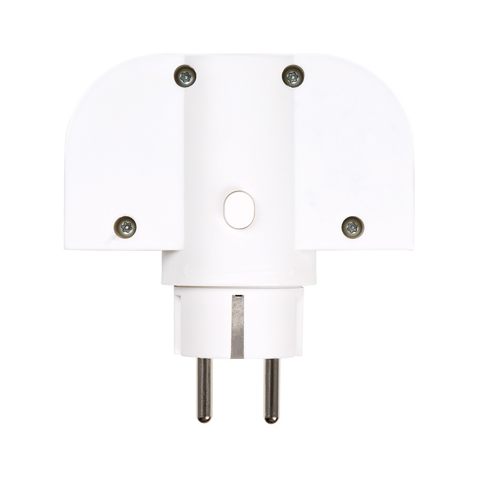 ADAPTADOR GIRATORIO 180 GRADOS PLUG III 2 TOMAS 16A 250V