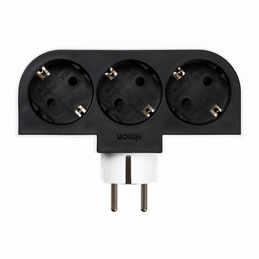 ADAPTADOR GIRATORIO 180 GRADOS PLUG III 3 TOMAS 16A 250V