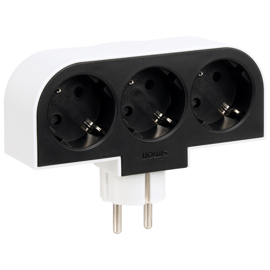 ADAPTADOR GIRATORIO 180 GRADOS PLUG III 3 TOMAS 16A 250V