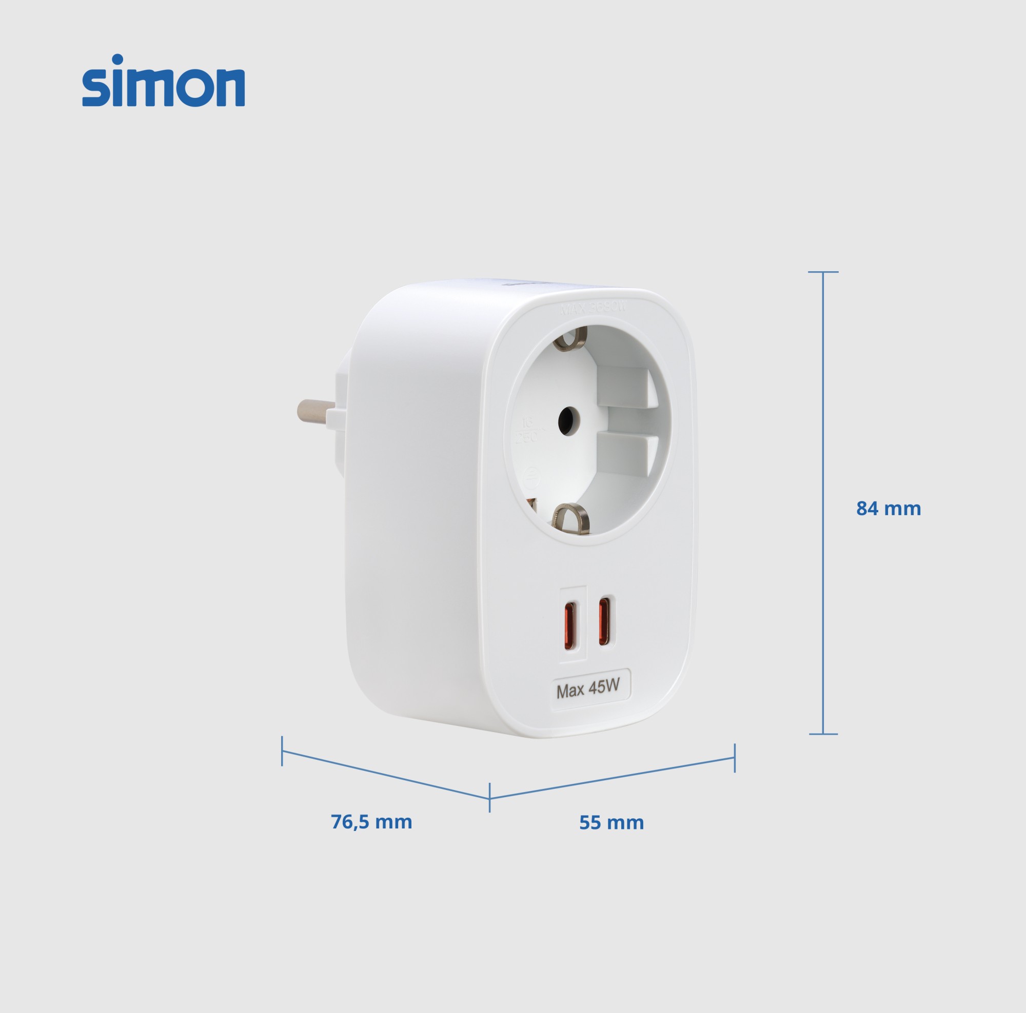 ADAPTADOR COMBI 2 USB C 45W SIMON