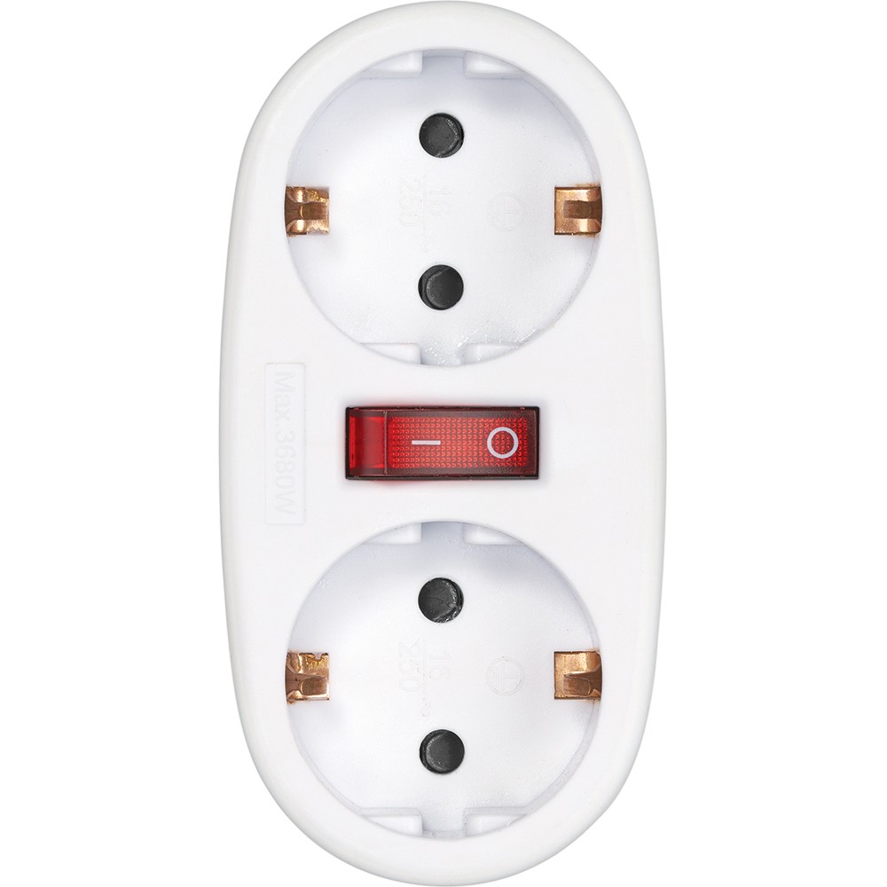 ADAPTADOR 2 TOMAS FRONTAL INTERRUPTOR