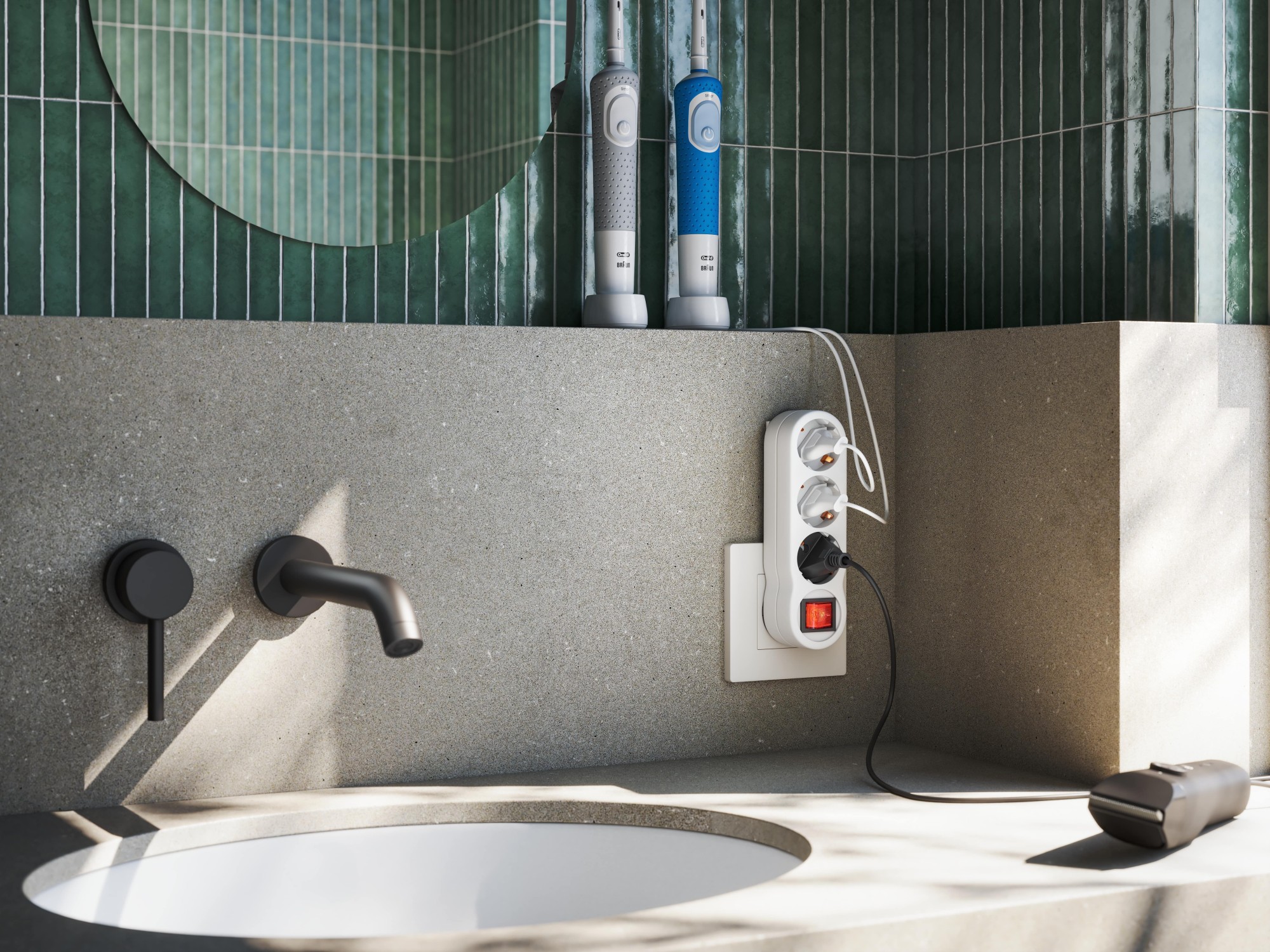 ADAPTADOR 3 TOMAS FRONTAL INTERRUPTOR