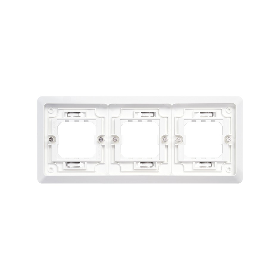 Marco para cajas de empotrar de 3 elementos horizontal blanco Simon Aqua