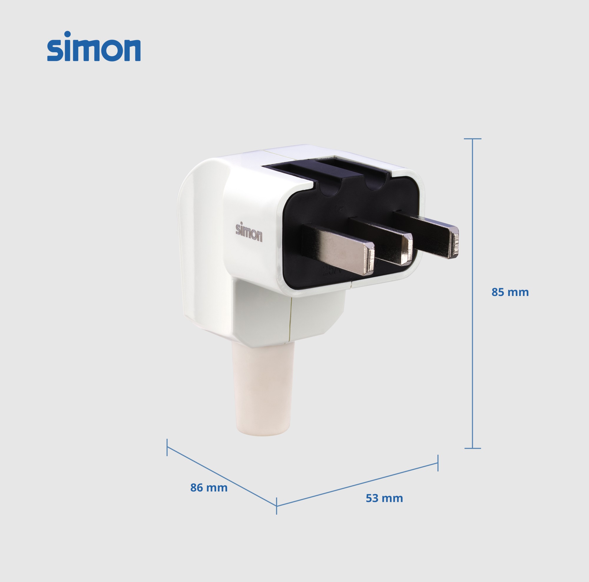 CLAVIJA PARA COCINAS 2P+TT 25A 250V BLANCO Simon