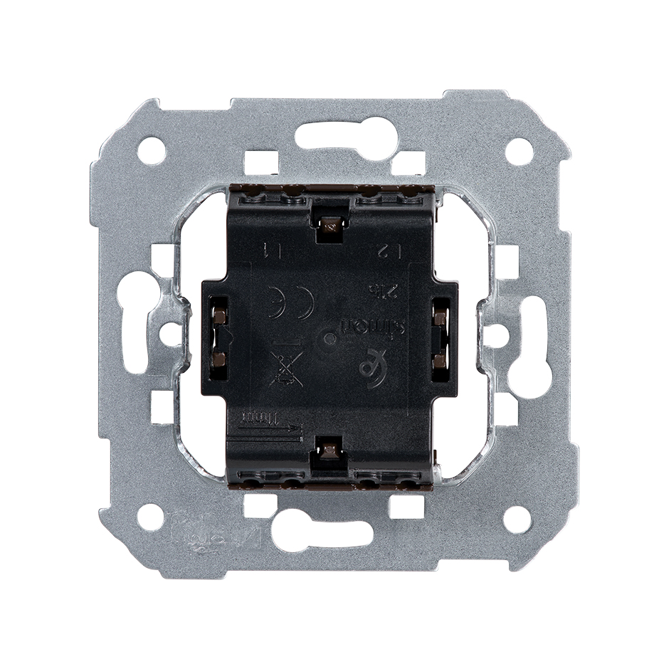 Grupo de 2 pulsadores 10 A 250V~ (2 entradas+2 salidas), apto mec.persianas sin sistema de enclavamiento con emb.rápido