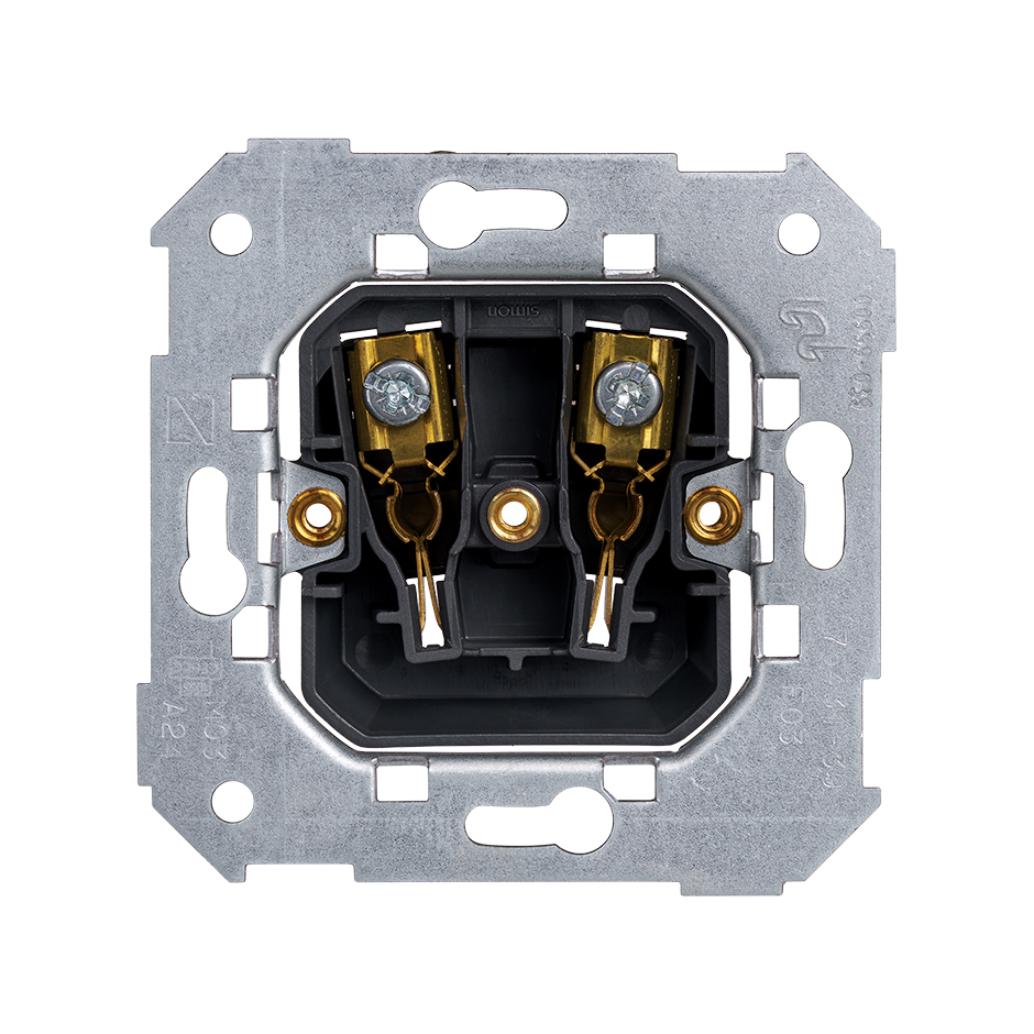 Base de enchufe bipolar 16 A 250V~ con sistema de embornamiento a tornillo