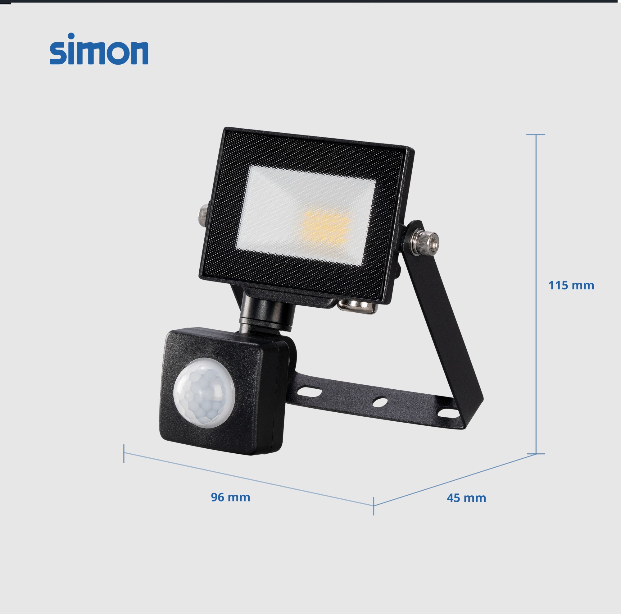 PROYECTOR LED PIR 10W 1000 LÚMENES LUZ NEUTRA 4000K IP44 Simon