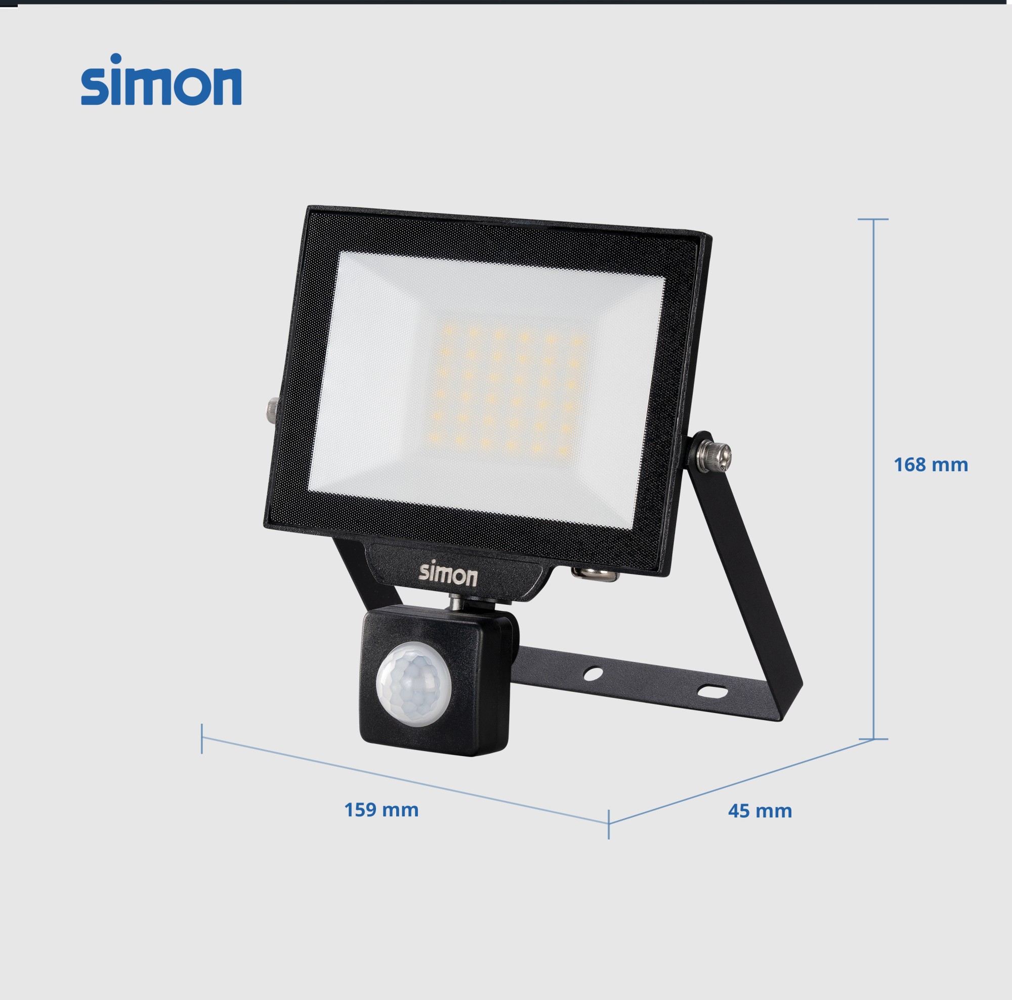 PROYECTOR LED PIR 30W 3000 LÚMENES LUZ NEUTRA 4000K IP44 Simon