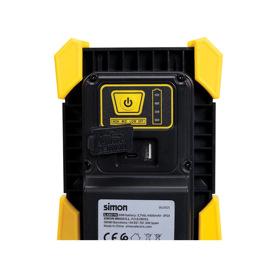 LÁMPARA DE TRABAJO 30W 1800 LÚMENES 4000K IP54 Simon