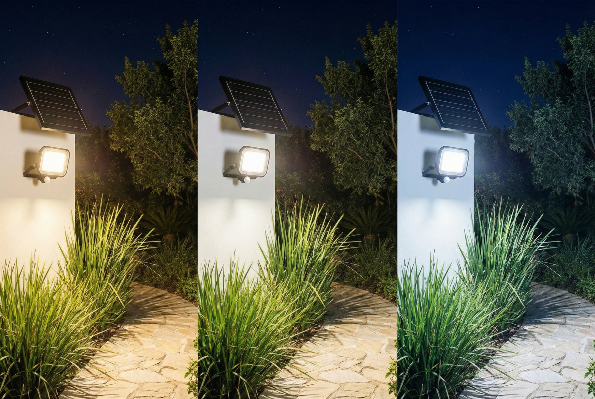 PROYECTOR LED SOLAR CCT 30W 500  LÚMENES LUZ NEUTRA 3000-4000-6000K IP65 Simon
