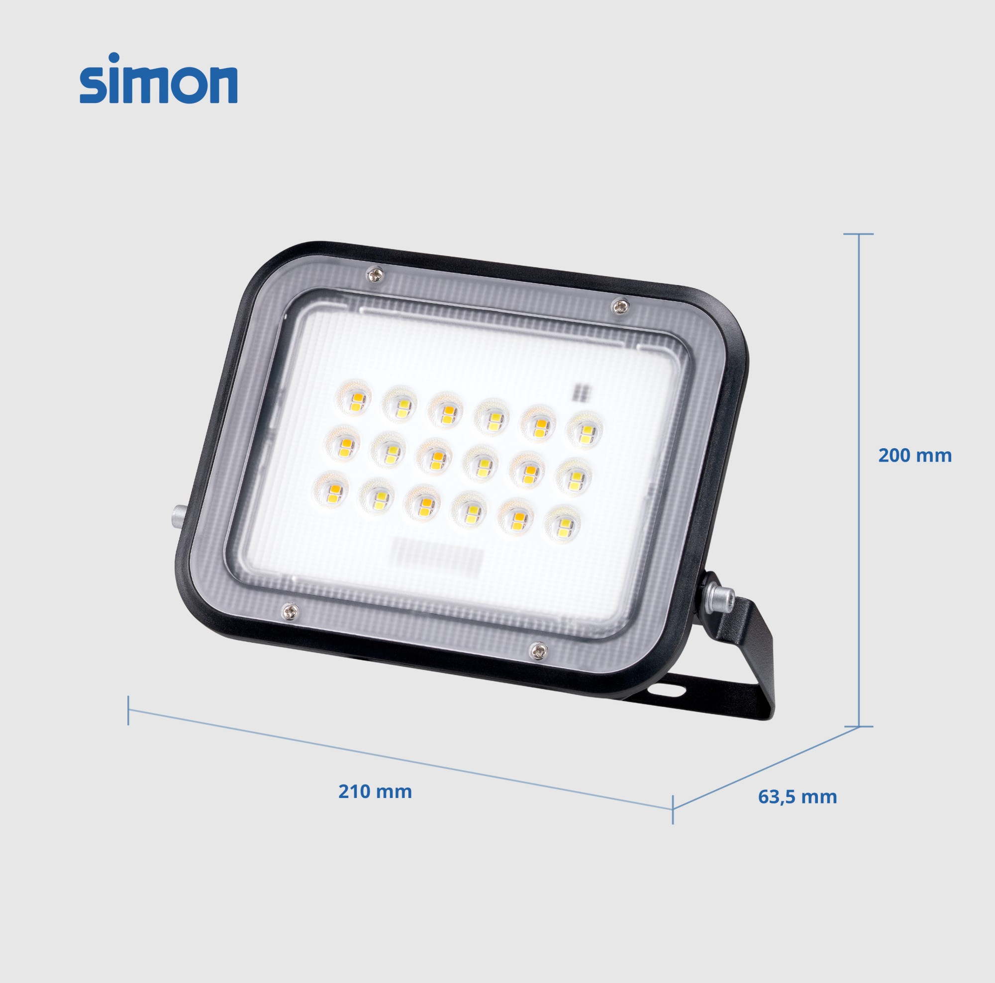PROYECTOR LED SOLAR CCT 50W 800 LÚMENES LUZ NEUTRA 3000-4000-6000K IP65 Simon