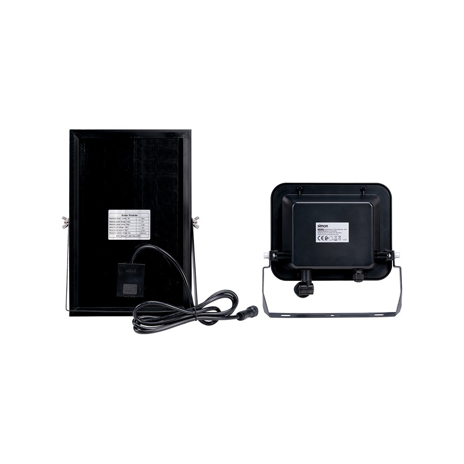 PROYECTOR LED SOLAR PIR 100W 1000  LÚMENES LUZ NEUTRA 4000K IP65 Simon