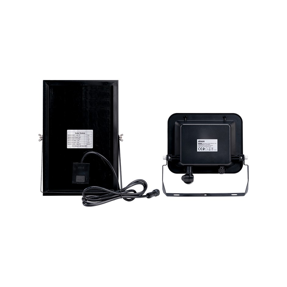 PROYECTOR LED SOLAR PIR 150W 1400  LÚMENES LUZ NEUTRA 4000K IP65 Simon
