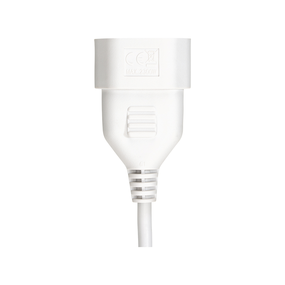 PROLONGADOR 2M H05VV-F 2X1MM² 10A 250V~ SIN TOMA TIERRA BLANCO SIMON