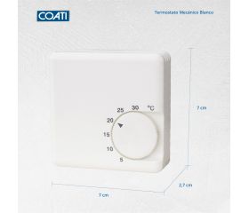 TERMOSTATO MECÁNICO PARA CALEFACCIÓN 10A 250V BLANCO Coati