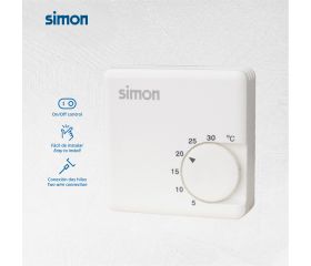 TERMOSTATO MECÁNICO PARA CALEFACCIÓN 10A 250V BLANCO Simon