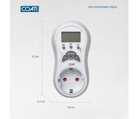 MINI PROGRAMADOR DIGITAL BLANCO 16A 230V/50Hz BLANCO Coati