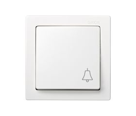 Pulsador monobloc con grabado campana 10 A 250V~ con sistema de embornamiento a tornillo blanco Simon 73 Loft