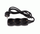 BASE MÚLTIPLE 3 TOMAS 16A 250V~ NEGRA CON 1,5 METROS DE CABLE H05VV-F 3G1MM² Simon Brico