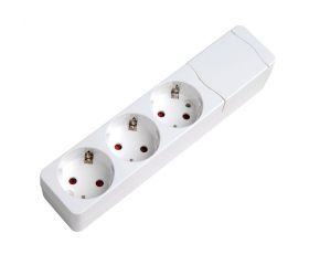 BASE MÚLTIPLE FIJACIÓN APTA PARA PARED 3 TOMAS 16A 250V~ BLANCA SIN CABLE Simon Brico