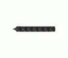 BASE MÚLTIPLE 6 TOMAS 16A 250V~ NEGRA CON INTERRUPTOR Y 1,5 METROS DE CABLE H05VV-F 3G1MM² SIMON BRICO