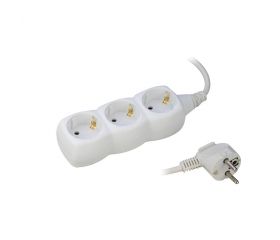 BASE MÚLTIPLE 3 TOMAS 16A 250V~ BLANCA CON 1,5 METROS DE CABLE H05VV-F 3G1MM² SIMON BRICO