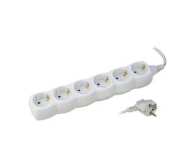 BASE MÚLTIPLE 6 TOMAS 16A 250V~ BLANCA CON 1,5 METROS DE CABLE H05VV-F 3G1MM² SIMON BRICO