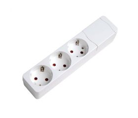 BASE MÚLTIPLE FIJACIÓN APTA PARA PARED 3 TOMAS 16A 250V~ BLANCA SIN CABLE Simon Brico