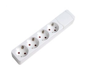 BASE MÚLTIPLE FIJACIÓN APTA PARA PARED 4 TOMAS 16A 250V~ BLANCA SIN CABLE Simon Brico