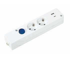 BASE MULTIFIX CON 2 TOMAS SCHUKO + 2 USB (A+C) QC