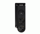 BASE MÚLTIPLE CON CLIP PARA FIJACIÓN PARA MESA 2 TOMAS 16A + 2 USB (A+C) CABLE1,5M 3G1,5 SIMON