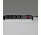 BASE MÚLTIPLE ROTATIVA CON FIJACIÓN PARA MESA 4 TOMAS 16A 250V + 3 USB CON CABLE 1,5M 3G1,5 EN ALUMINIO SIMON