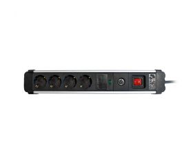 BASE MÚLTIPLE EXTRAPOWER 4 TOMAS 16A 250V~ ALUMINIO C/PROT. SOBRETENSIONES 1,5M CABLE H05VV-F 3G1,5MM² SIMON BRICO