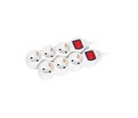 PACK 2U BASE 3 TOMAS TT INTERRUPTOR CABLE 1,5M 3G1.5 BLANCO