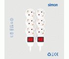 PACK 2U BASE 3 TOMAS TT INTERRUPTOR CABLE 1,5M 3G1.5 BLANCO