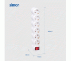 PACK 2U BASE 6 TOMAS TT INTERRUPTOR CABLE 1,5M 3G1.5 BLANCO