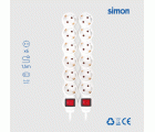 PACK 2U BASE 6 TOMAS TT INTERRUPTOR CABLE 1,5M 3G1.5 BLANCO